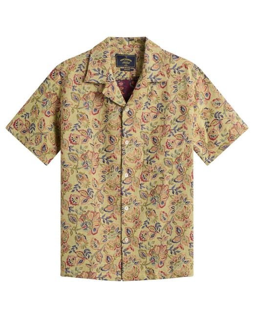 Portuguese Flannel Natural Tapestry Flowers Vacation Shirt for men