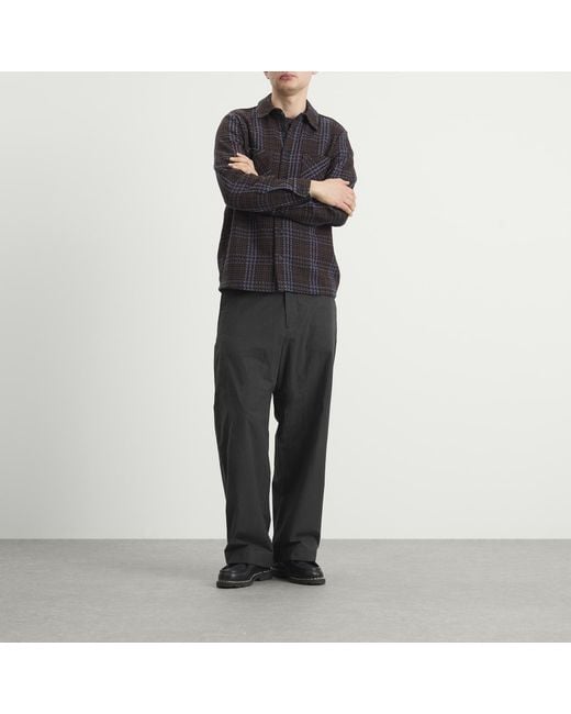 Wax London Black Whiting Skate Check Overshirt for men