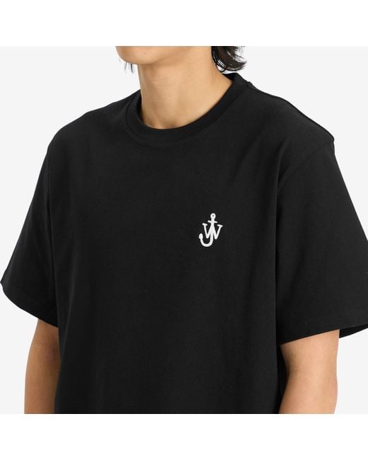J.W. Anderson Black Jersey Anchor Embroidery T-Shirt for men