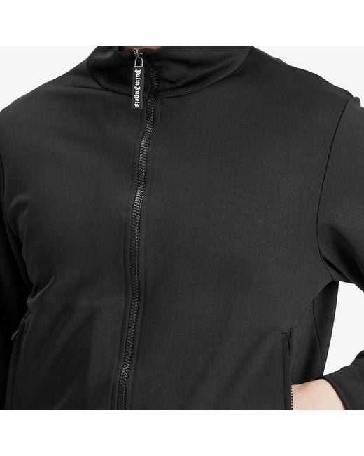 Palm Angels Black Curved Logo Track Jacket for men