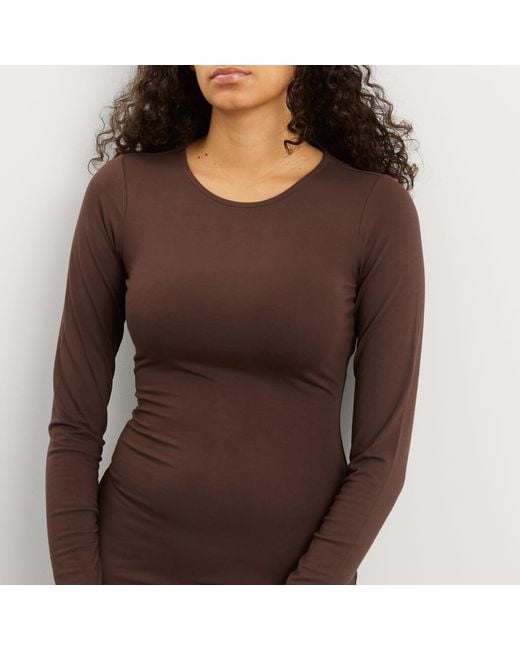 Skims Smooth Layers Crewneck Tunic Mini Dress in Brown | Lyst Skims Smooth Layers Crewneck Tunic Mini Dress in Brown | Lyst