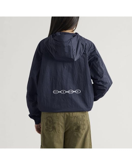 Dime Blue Crinkled Tech Windbreaker Jacket