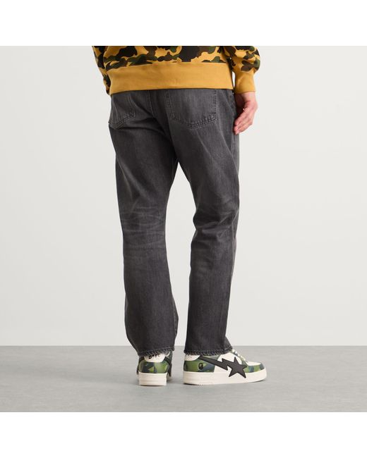A Bathing Ape Gray Shark Loose Fit 13Oz Jeans for men