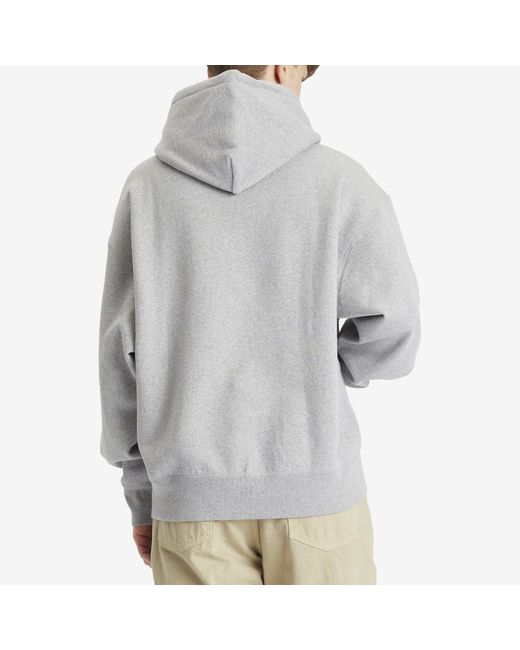 A Bathing Ape Gray Baseball Logo Relaxed Fit Pullover Hoodie for men