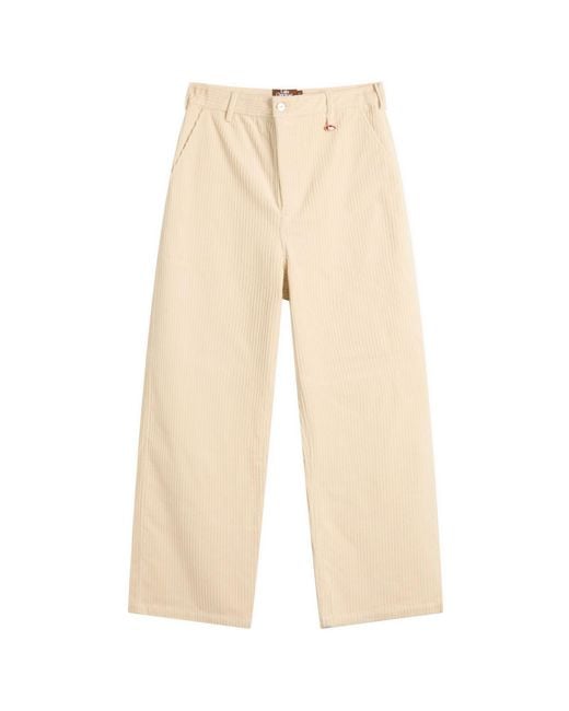 Late Checkout Natural Corduroy Work Trousers for men
