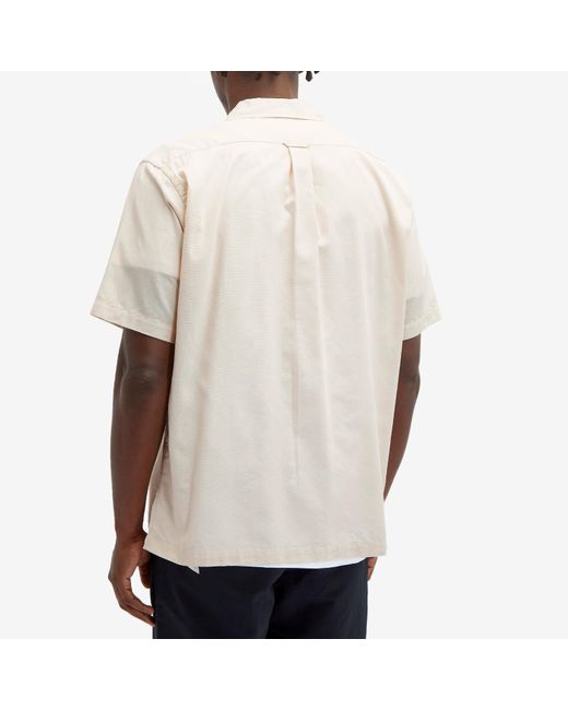 Nanamica Natural Short Sleeve Open Collar Panama Shirt for men