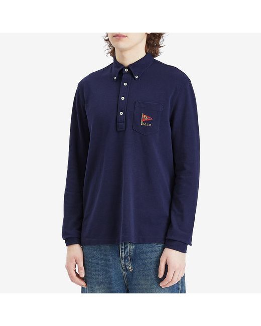 Polo Ralph Lauren Classic Fit Long Sleeve Polo Shirt in Blue for Men ...