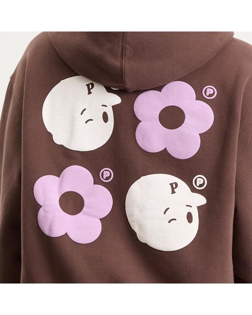 Pawa Speed Sports Brown Multi Monogram Zip Hoodie for men
