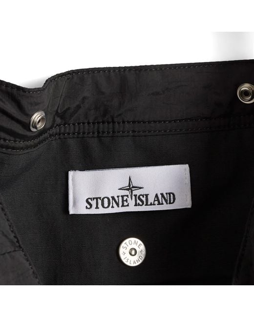 Stone Island Black Nylon Metal Tote Bag for men