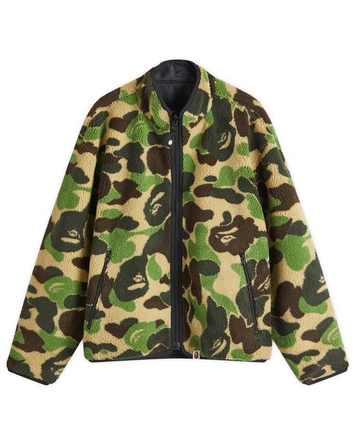 A Bathing Ape Green Abc Camo Boa Reversible Jacket for men