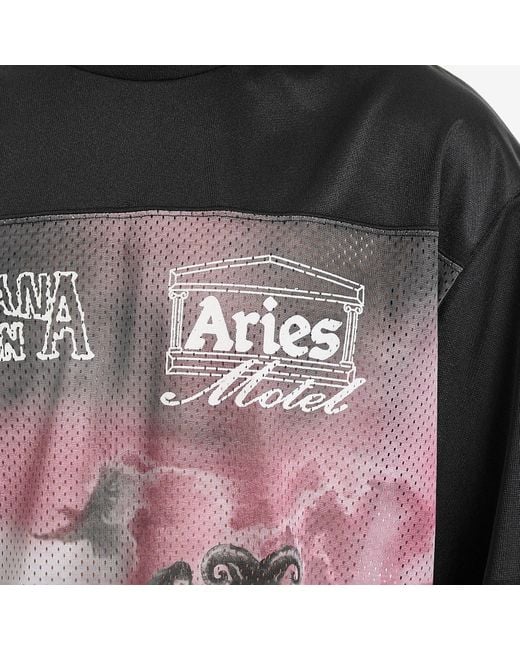 Aries Black Ramscape Airtex Ls T-Shirt for men