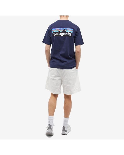Patagonia Blue P-6 Logo Responsibili-Tee for men