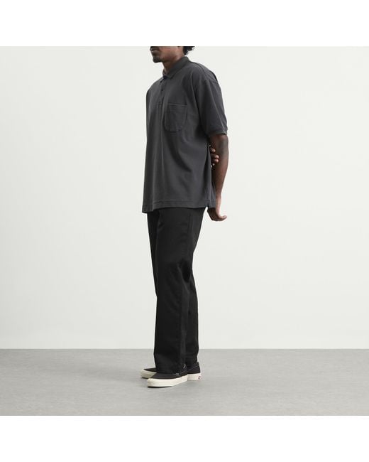 Nanamica Black Snap Polo Shirt for men