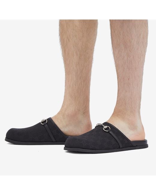 Gucci Black Rhain Gg Monogram Clog for men