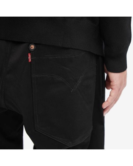 Junya Watanabe Black Junya Watanabe X Levi'S Stretch Cloth Low Crotch Jeans for men