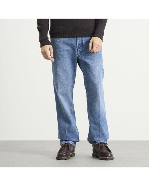 Studio Nicholson Blue Windslow 14Oz Denim Creased Cowboy Jean for men