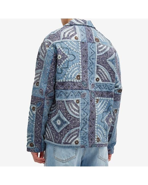 Kartik Research Patchwork Zip Jacket in Blue for Men | Lyst UK