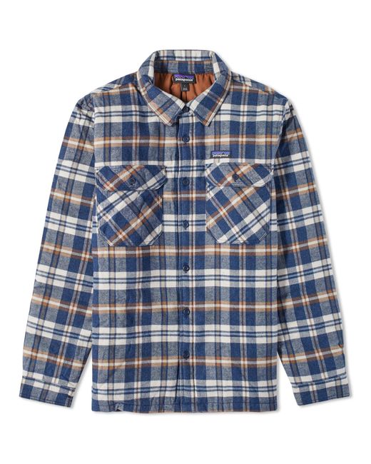 Patagonia Blue Insulated Fjord Flannel Shirt Jacket Fields New for men