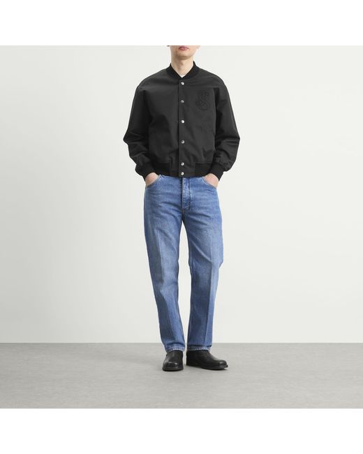Jil Sander Black Snap Closure Varsity Jacket for men