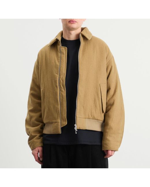 Merely Made Natural Wool Stripe Bomber Jacket for men