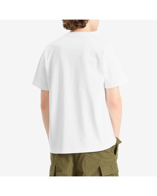 Beams Plus White Bms Logo T-Shirt for men