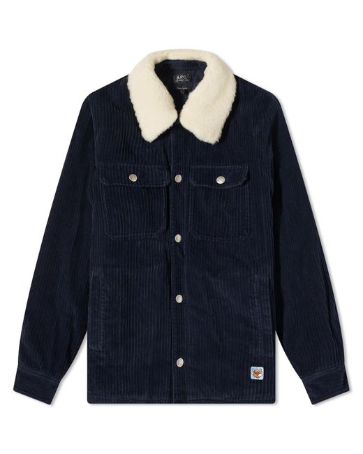 A.P.C. Blue End. X 'Coffee Club' Alenzo Velevt Cord Jacket for men