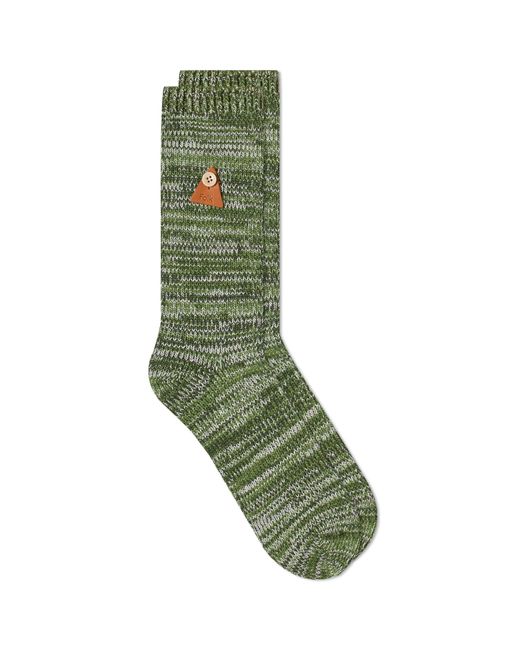 Folk Green Textured Socks for men