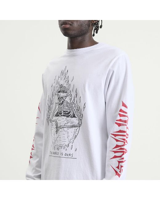 GALLERY DEPT. White The World Is Ours Long Sleeve T-Shirt for men