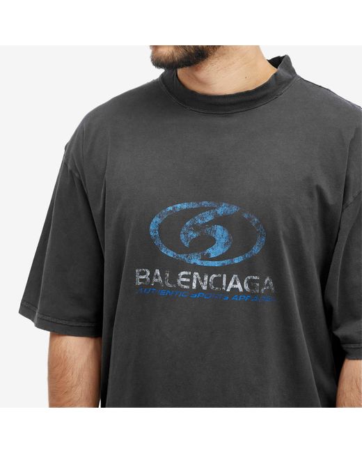 Balenciaga Gray Surf Logo T-Shirt for men