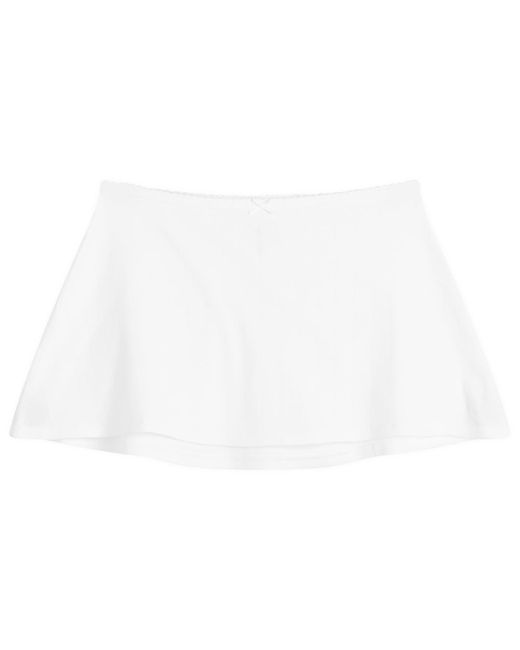 Skims White Drop Needle Pointelle Mini Skirt