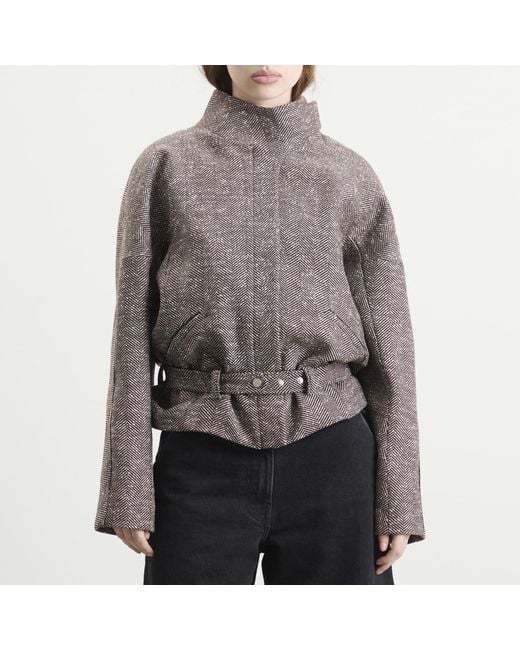 Entire studios Gray Contrast Aviator Jacket