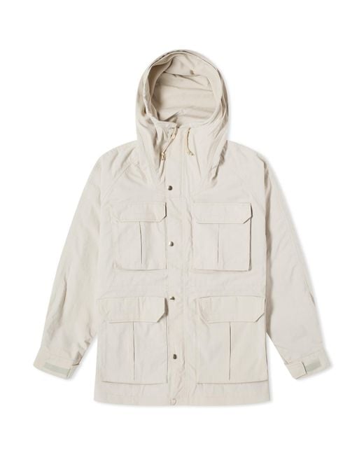 Beams Plus White Nylon Mountain Parka Jacket for men