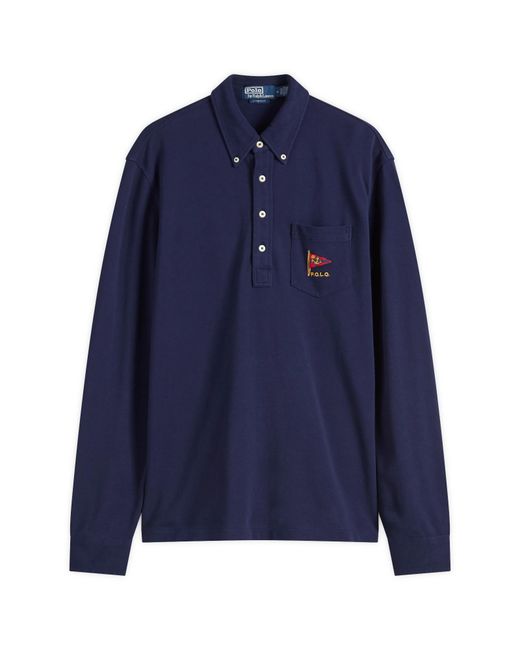 Polo Ralph Lauren Classic Fit Long Sleeve Polo Shirt in Blue for Men ...
