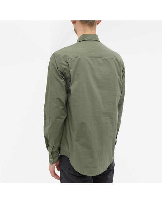 A.P.C. Green Eduoard Logo Button Down Shirt for men