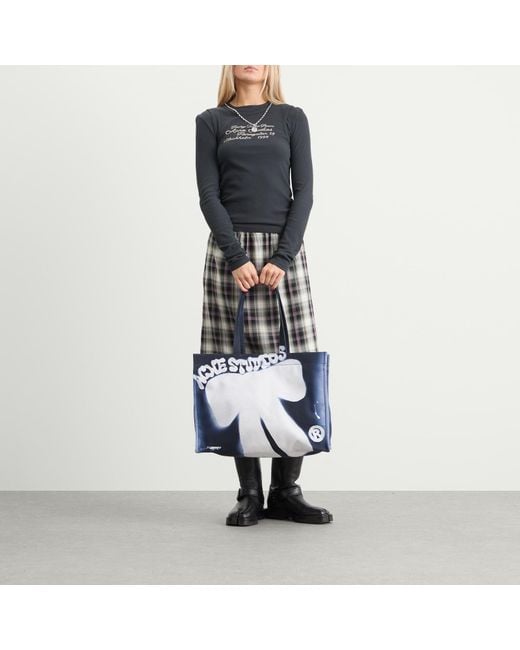 Acne Blue Logo Shopper Bag