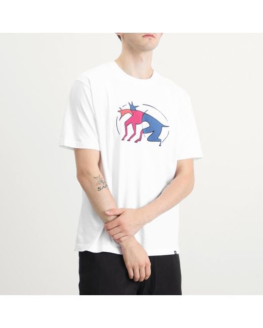 by Parra White The Zoomies T-Shirt for men