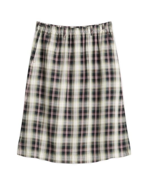 Acne Gray Izetta Check Flannel Skirt