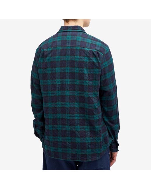 YMC Blue Curtis Check Shirt for men