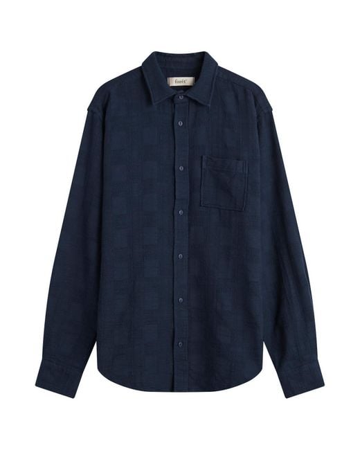 Forét Blue River Jacquard Shirt for men