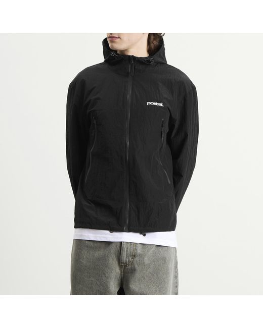 Postalco Black Discovery Shell Hooded Jacket for men
