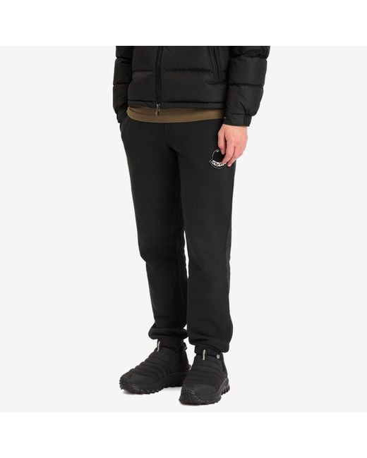 Moncler Black Cotton Track Pants With Logo for men