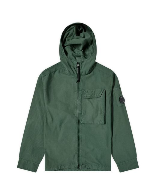 C P Company Green Ottoman Hooded Shirt for men
