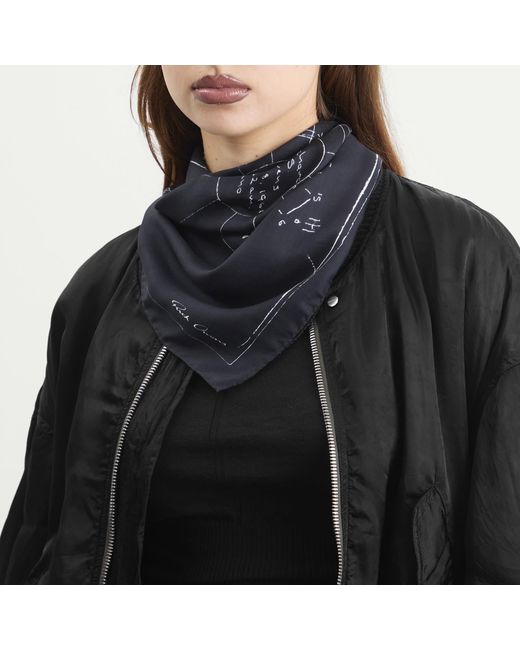 Rick Owens Black Printed Astro Scarf