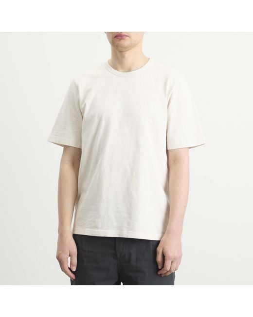 Folk White Slub Embroidered T-Shirt for men