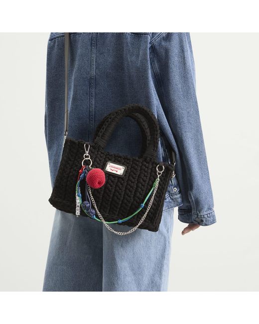 Charles Jeffrey Black Apple Charm Bucket Bag