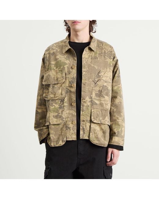 Brain Dead Green Twill Military Shirt Jacket for men