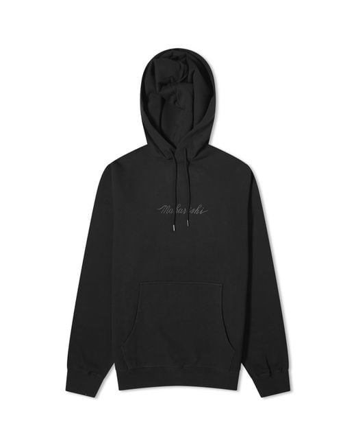 Maharishi Black Embroided Popover Hoodie for men