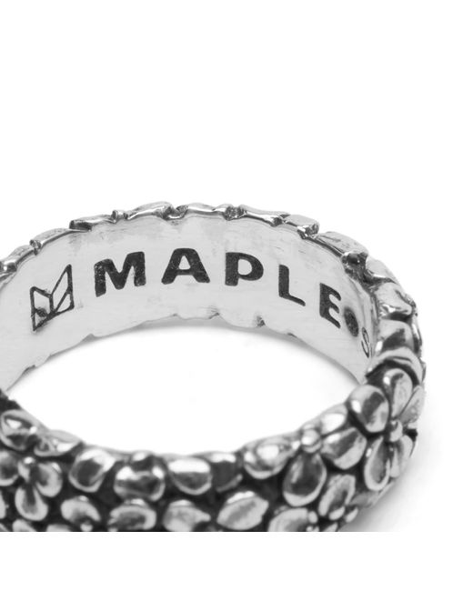 Maple White Floral Band Ring for men
