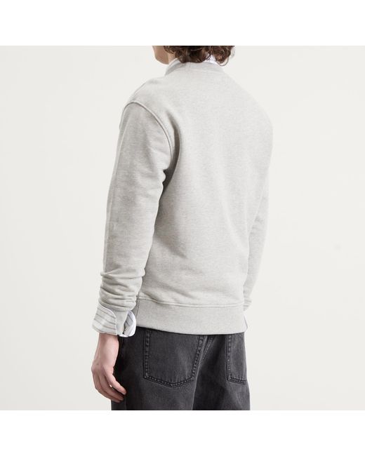 AMI White Classic Fit Crewneck Jumper for men