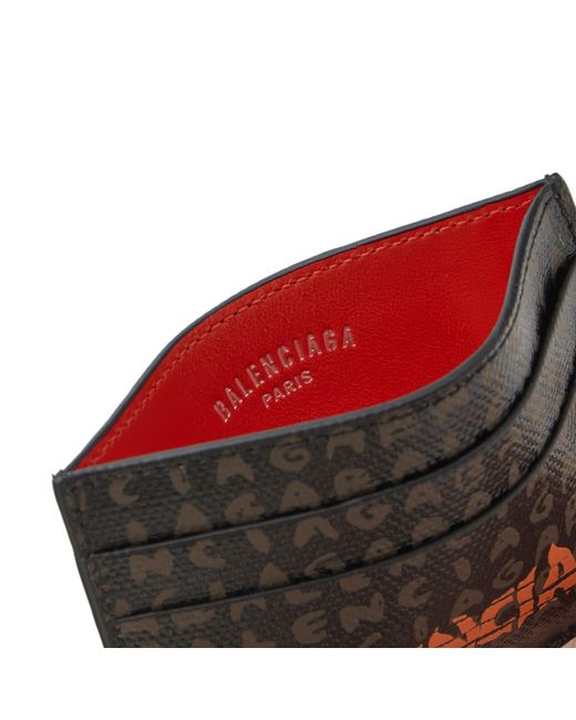 Balenciaga Black Canvas Logo Card Holder for men
